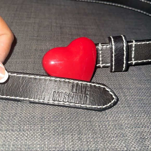 Love Moschino Red Heart Belt